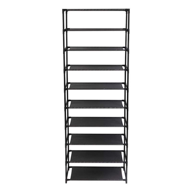Rebrilliant 30 Pair Black Metal/Fabric Shoe Rack & Reviews Wayfair